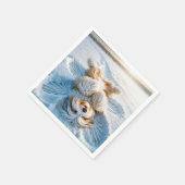 Serviette En Papier Noël Porté Collie Ange Neige (Coin)