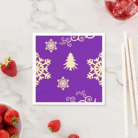 Serviette En Papier Noël pourpre (En situation)