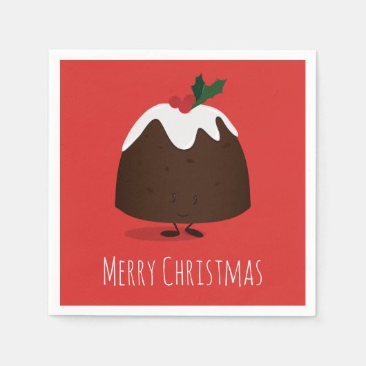 Serviette En Papier Noël Pudding Noël (Devant)