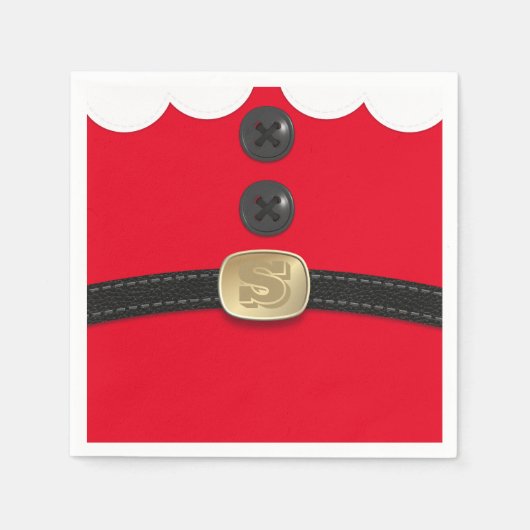 Serviette En Papier Noël Red Elf Belly Monogramme Fête (Devant)