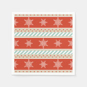 Serviette En Papier Noël Red Mint Stripes Snowflakes Motif (Devant)