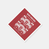 Serviette En Papier Noël Red Reindeer Forêt scandinave nordique (Coin)