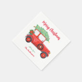 Serviette En Papier Noël Red Truck Vacances (Coin)