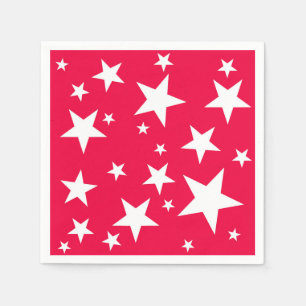 Serviette En Papier Noël Red White Stars Élégant Modèle