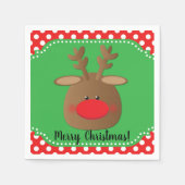 Serviette En Papier Noël Reindeder Polka Dot Party Personnalisé (Devant)