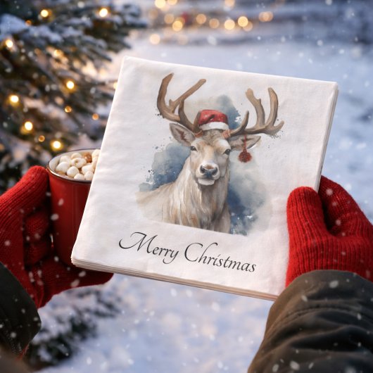 Serviette En Papier Noël Renne Rustique, sur mesure