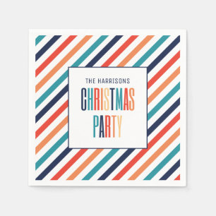 Serviette En Papier Noël Retro Grandes Colorées Joyeux & Lumineux