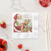 Serviette En Papier Noël rétro Noël Père Noël reiner Holiday (En situation)