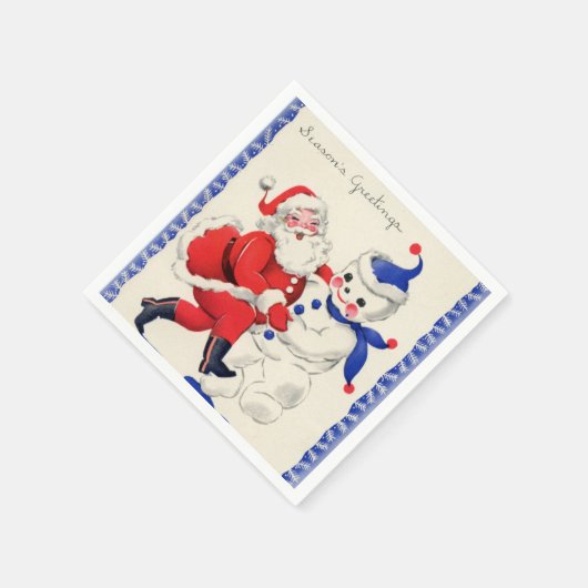 Serviette En Papier Noël rétro Noël Père Noël snowman Holiday (Coin)