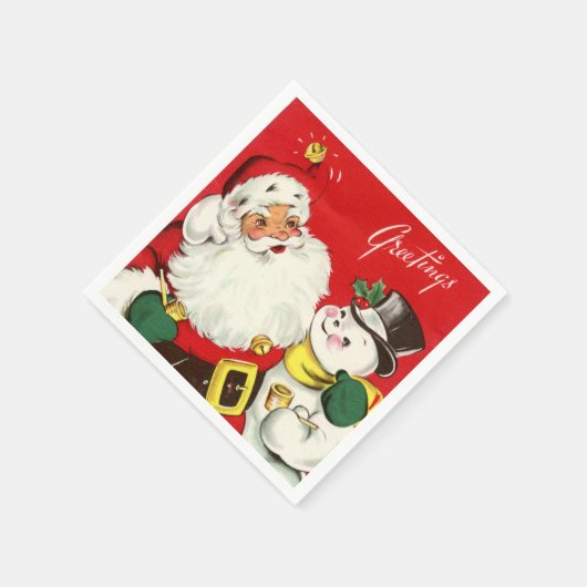 Serviette En Papier Noël rétro Noël Père Noël snowman Holiday (Coin)