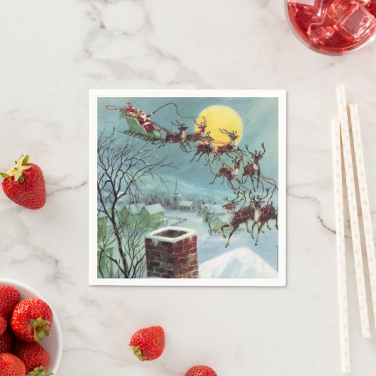 Serviette En Papier Noël rétro Noël Père Noël snowman Holiday (En situation)