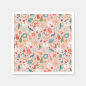 Serviette En Papier Noël Retro Pastel (Devant)