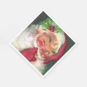 Serviette En Papier Noël rétro Père Noël Fête de Noël (Coin)