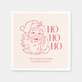 Serviette En Papier Noël Retro Père Noël "Ho Ho Ho Ho" (Devant)