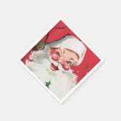 Serviette En Papier Noël rétro Père Noël Holiday (Coin)