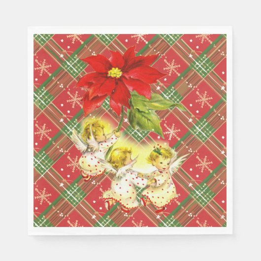 Serviette En Papier Noël revêtu d'anges (Devant)