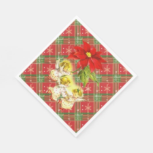 Serviette En Papier Noël revêtu d'anges (Coin)