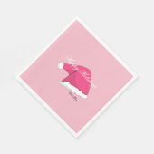 Serviette En Papier Noël rose (Coin)