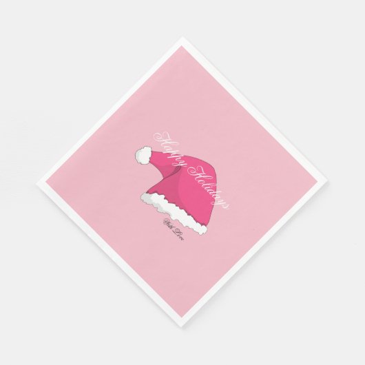 Serviette En Papier Noël rose (Coin)