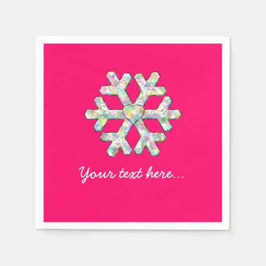Serviette En Papier Noël rose chaud (Devant)