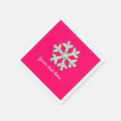 Serviette En Papier Noël rose chaud (Coin)