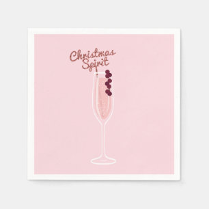 Serviette En Papier Noël rose étincelant