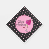 Serviette En Papier Noël Rose Glam (Coin)