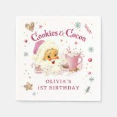 Serviette En Papier Noël rose Père Noël Cookie fête d'anniversaire (Devant)