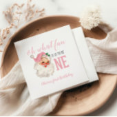 Serviette En Papier Noël rose Père Noël premier anniversaire