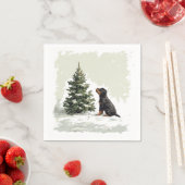 Serviette En Papier Noël Rottweiler Chien Arbre de Noël (En situation)
