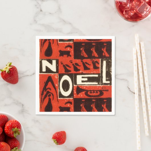 Serviette En Papier Noel Rouge (En situation)