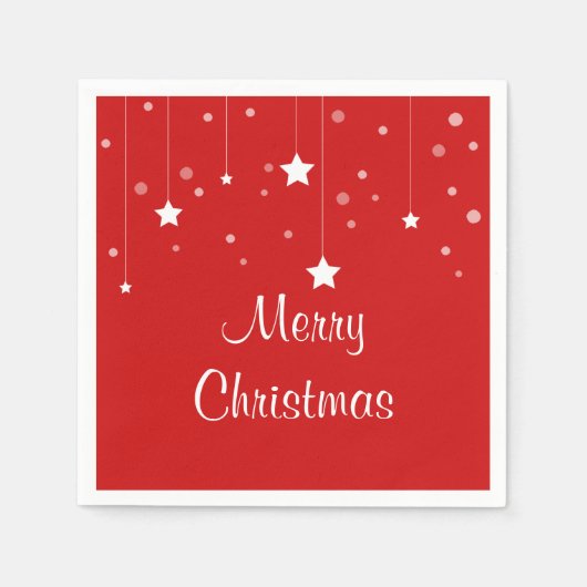 Serviette En Papier Noël rouge et blanc (Devant)