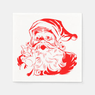 Serviette En Papier Noël rouge et blanc du Père Noël