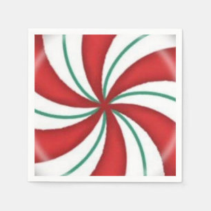 Serviette En Papier Noël Rouge et Vert Peppermenthe Dur Candy