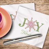 Serviette En Papier Noël Rouge Green Flocon de neige Joie Whimsical