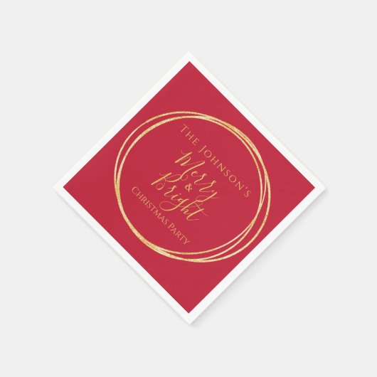 Serviette En Papier Noël Rouge or (Coin)