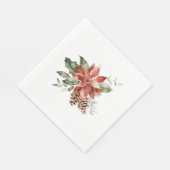Serviette En Papier Noël Rouge Poinsettia Pine Cônes vert (Coin)