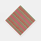 Serviette En Papier Noël Rouge Vert Vacances Moderne (Coin)