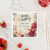 Serviette En Papier Noël Russe Rouge Amaryllis (En situation)