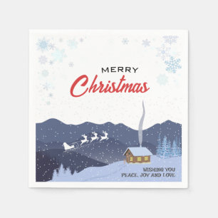 Serviette En Papier Noël rustique Bonne année cadeau Père Noël