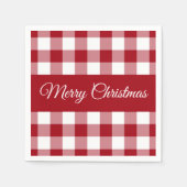 Serviette En Papier Noël Rustique Rouge Et Blanc Plaid (Devant)