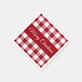 Serviette En Papier Noël Rustique Rouge Et Blanc Plaid (Coin)