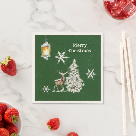 Serviette En Papier Noël rustique traditionnel (En situation)