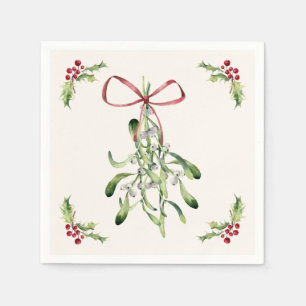 Serviette En Papier Noël saint, mistletoe