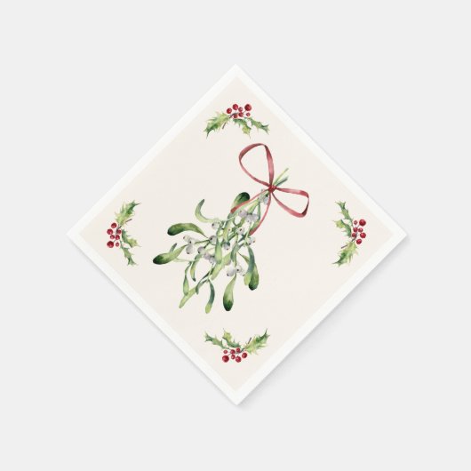 Serviette En Papier Noël saint, mistletoe (Coin)