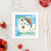 Serviette En Papier Noël Samoyed (En situation)