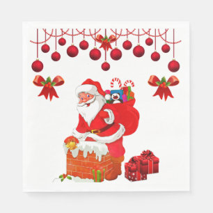 Serviette En Papier Noël Santa Claus_GC - Papier Napkins