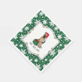 Serviette En Papier Noël Santa Hat Allemand Berger Chien mignonne (Coin)