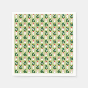Serviette En Papier Noël Santa Rouge et Vert Festif