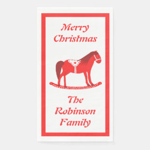 Serviette En Papier Noël scandinave Cheval Rocse Custom